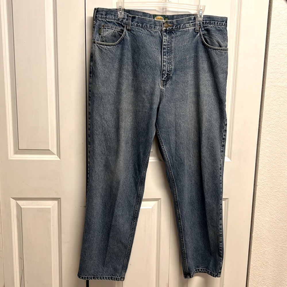 Cabela's Faded Blue Denim 5 Pocket Straight Leg Jeans Size 44 x 32